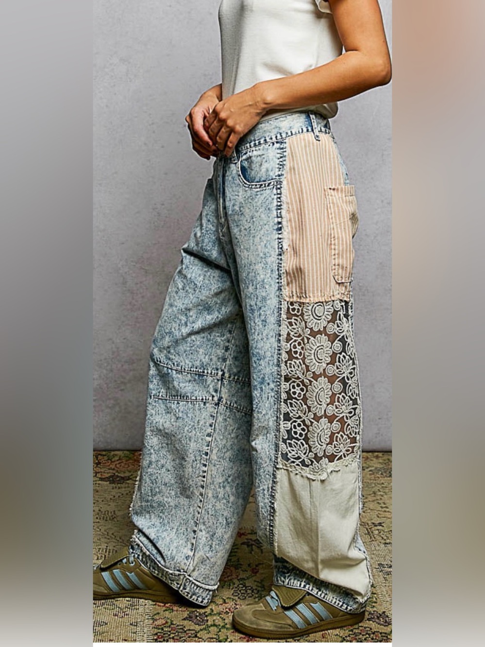 70☺️ PATCH BARREL DENIM JEANS - POL BRAND